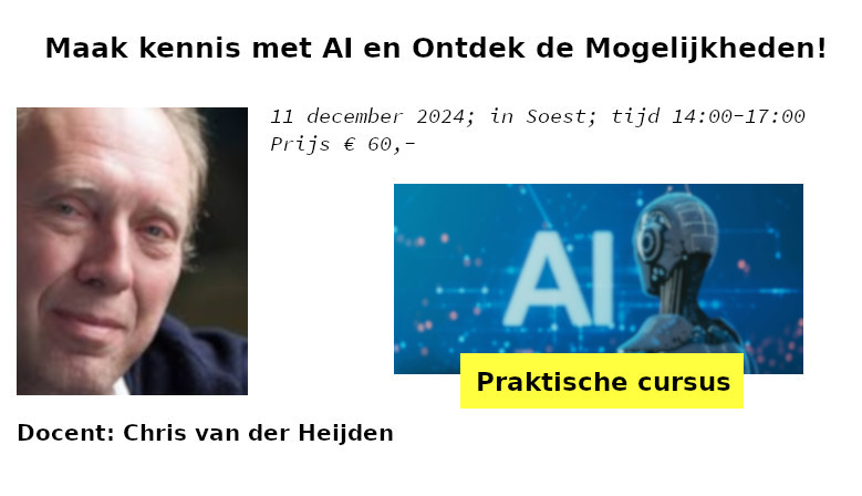 Maak kennis met AI en Ontdek de Mogelijkheden!